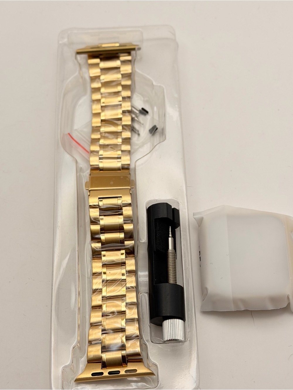 Apple Watch Gold Stainless Steel band, New, with protective Case, 42/44/46mm